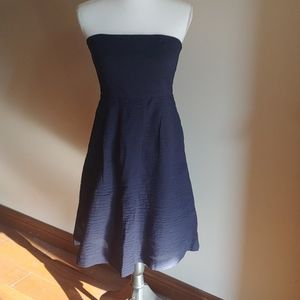 Jcrew strapless navy blue dress